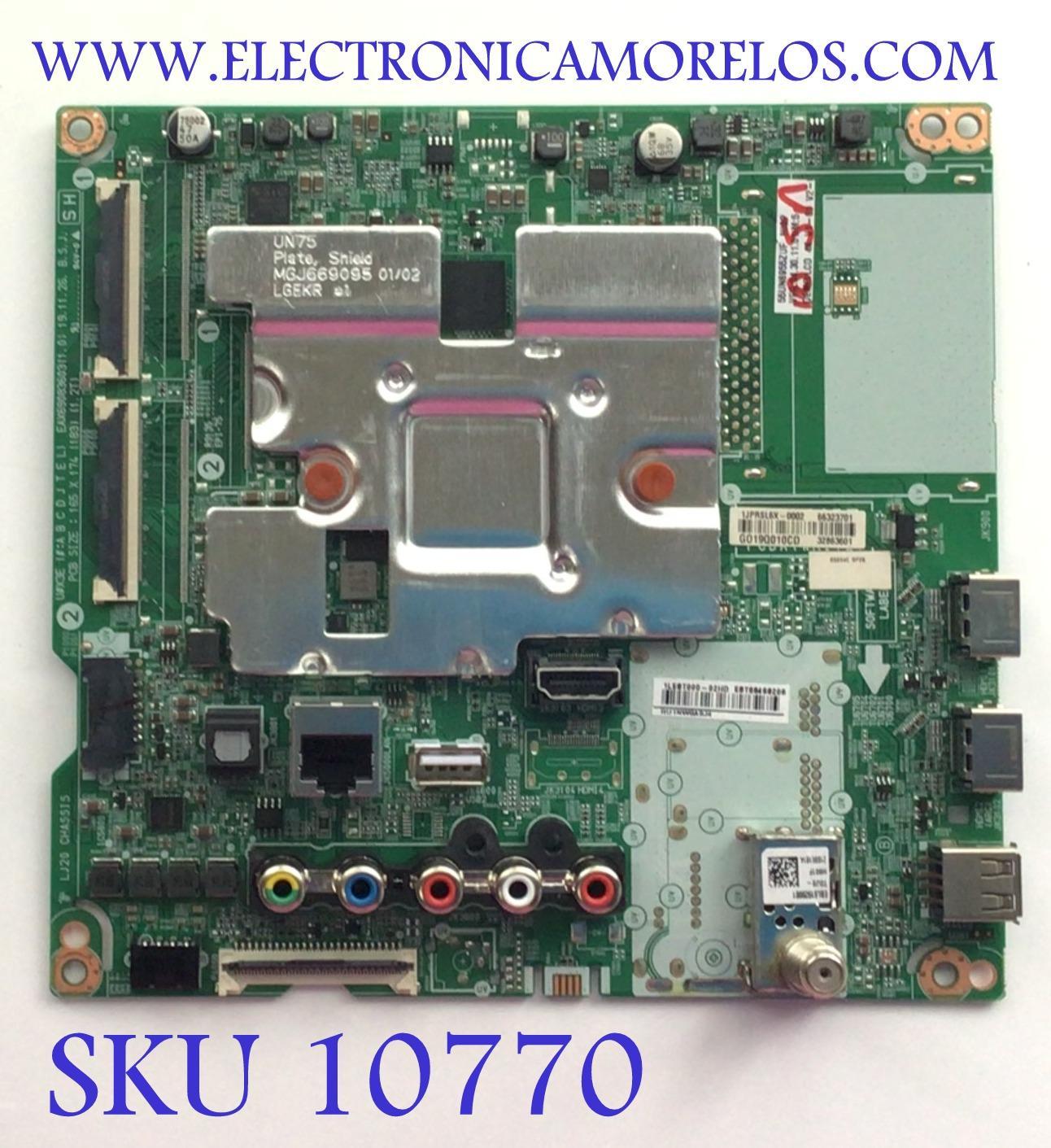 MAIN PARA SMART TV LG 4K / NUMERO DE PARTE EBT66468206 / EAX69083603 / 66323901 / 32863601 / 1LEBT000-02HD / G019Q010CD / DISPLAY LC550DQJ (SM)(A1) / MODELO 55UQ7070ZUE.BUSYLKR